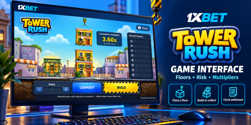 1xBet Tower Rush Gameplay