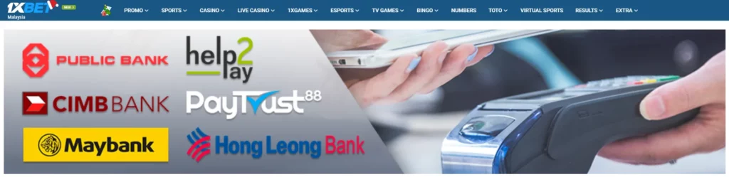 Bank transfer and e-wallets payment systems at 1xBet Malaysia